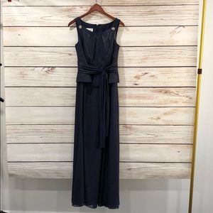 David’s Bridal Navy blue long gown worn once Sz 6